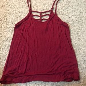 maroon tank top